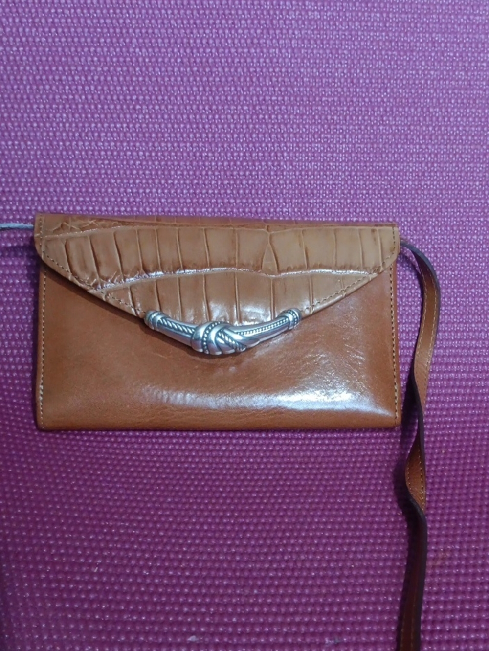 Tan Women’s Crossbody Bag with Knot Accent